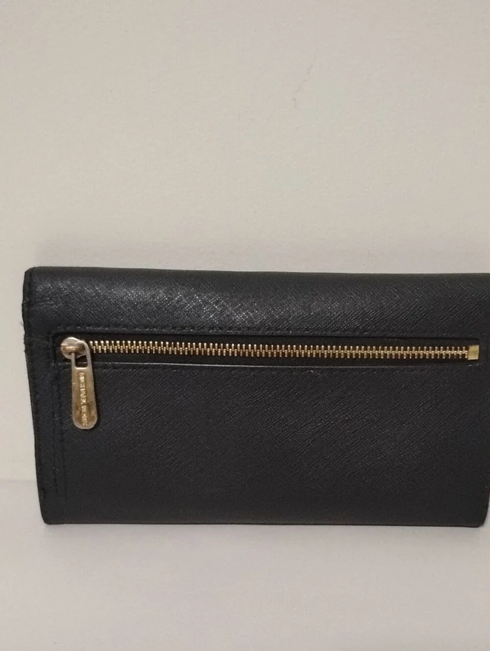 Michael Kors Jet Set Travel Black Leather Card Holder with Gold‎ Logo